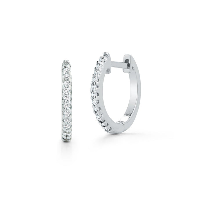 Diamond Huggies - White Gold