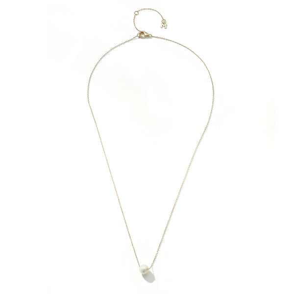 Colar de pérolas suspensas de 14kt