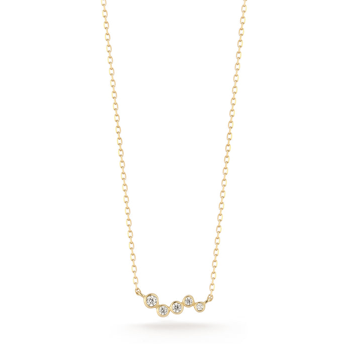 Mini Diamond Bezel Wave Diamond Necklace