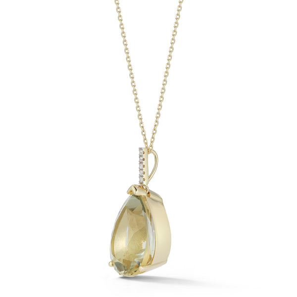 Colar de pêra ametista verde 14kt
