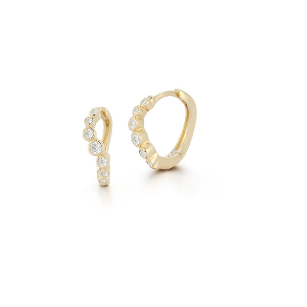 Huggies com moldura de diamante 14kt