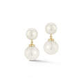 14kt Duo Pearl Dot Drop Earrings