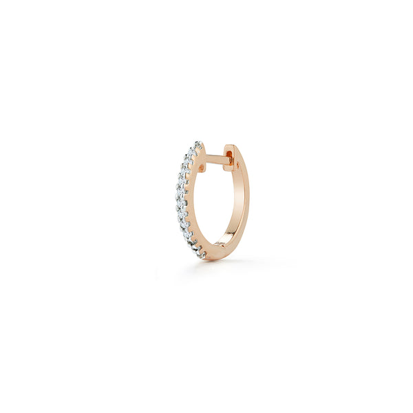 Huggie de diamante único de 12 mm
