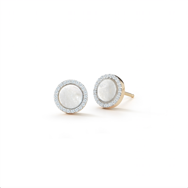 Brincos de madrepérola em ouro 14k