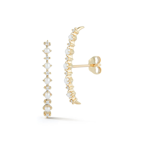 Rastreadores de pérolas e diamantes The Little Things de 14kt
