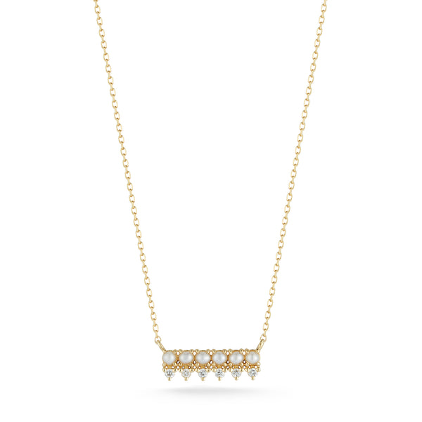 Colar com barra horizontal de pérolas e diamantes The Little Things
