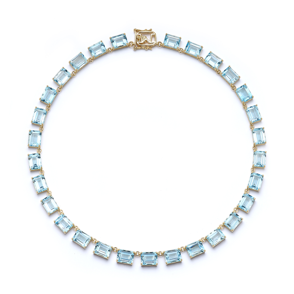 Colar Anna Riviera de topázio azul 14kt