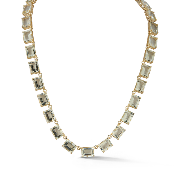 Colar Anna Riviera de ametista verde 14kt
