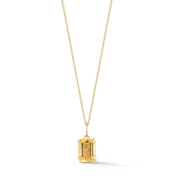 14kt Emerald Cut Citrine Necklace