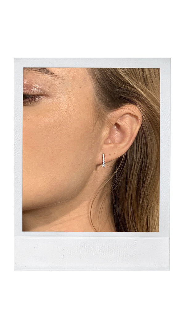 Barras de mini diamante em ouro 14kt