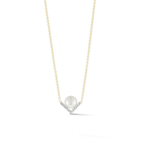 Colar de pérolas de ângulo reto em ouro 14kt