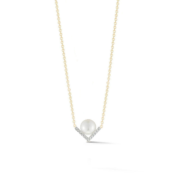Gold Right Angle Pearl Necklace
